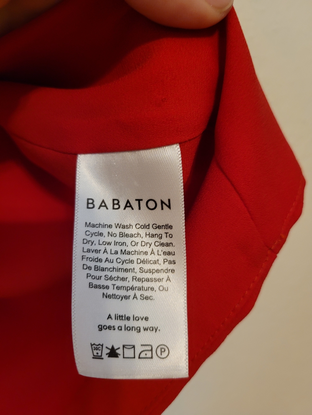 Aritzia Babaton Randy Blouse Red Flutter Sleeve V Neck Top Medium - Picture 6 of 6